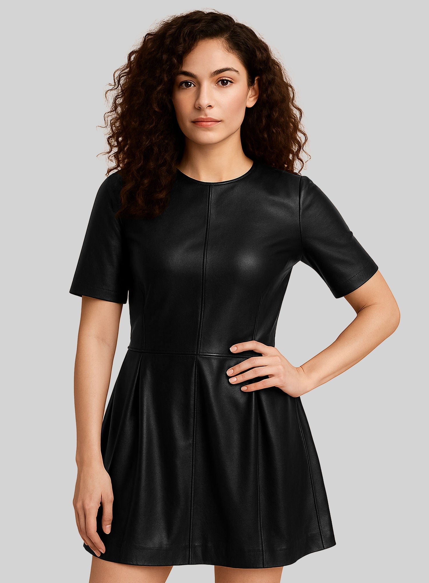 princess polly baby blue dress Black Leather Mini Dresses main image 1