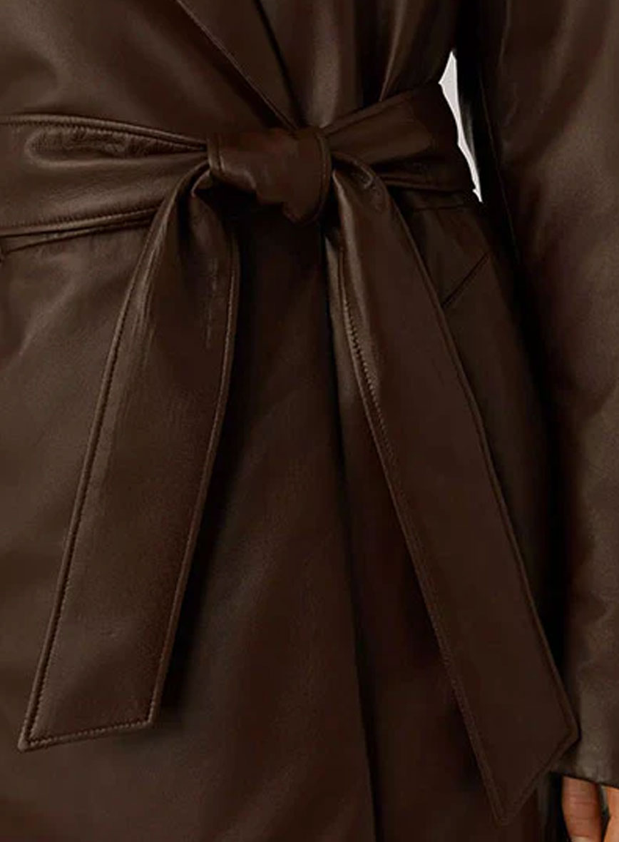 90s Vintage Leather Long Coat