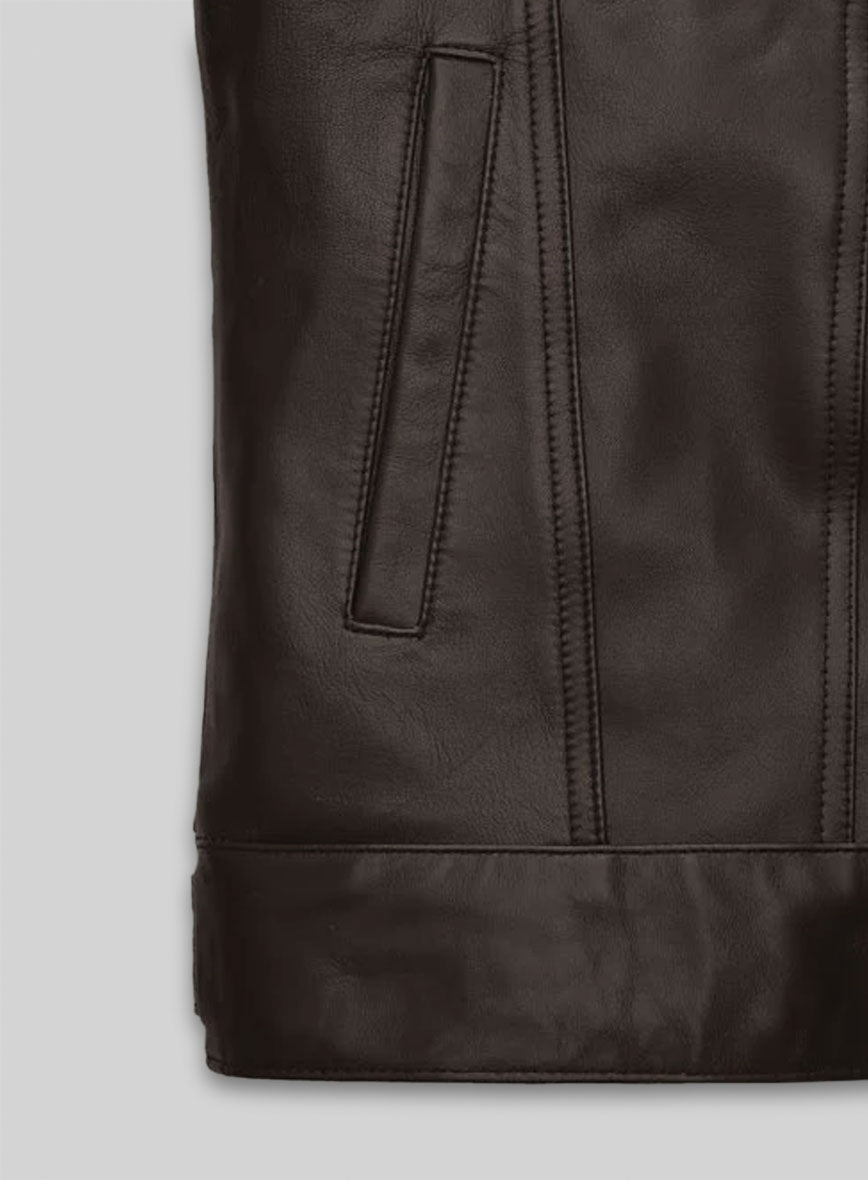 Brown Jeff Goldblum Leather Jacket #1