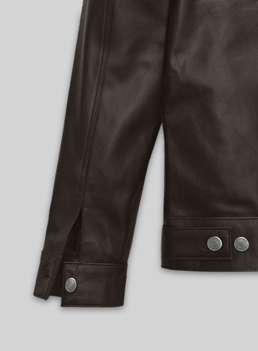 Brown Jeff Goldblum Leather Jacket #1