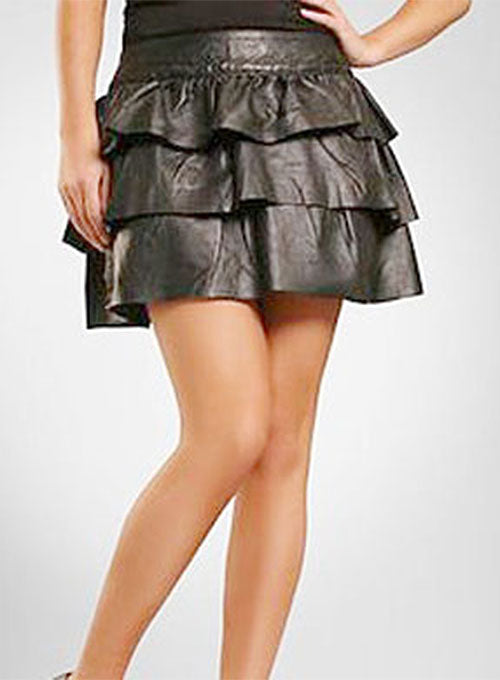 Layered Leather Skirt - # 123 - LeatherCult
