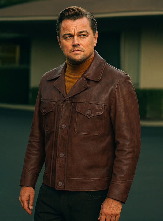 Leonardo DiCaprio Once Upon a Time in Hollywood Leather Jacket