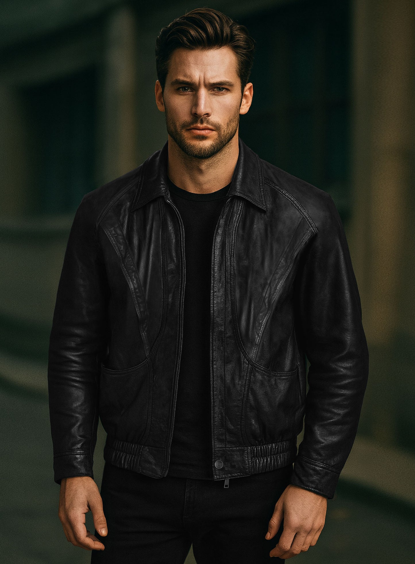 Vintage Bomber Leather Jacket