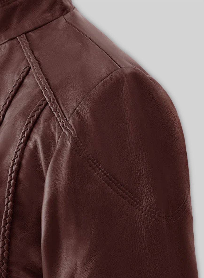Soft Maroon Wax Clova Leather Jacket