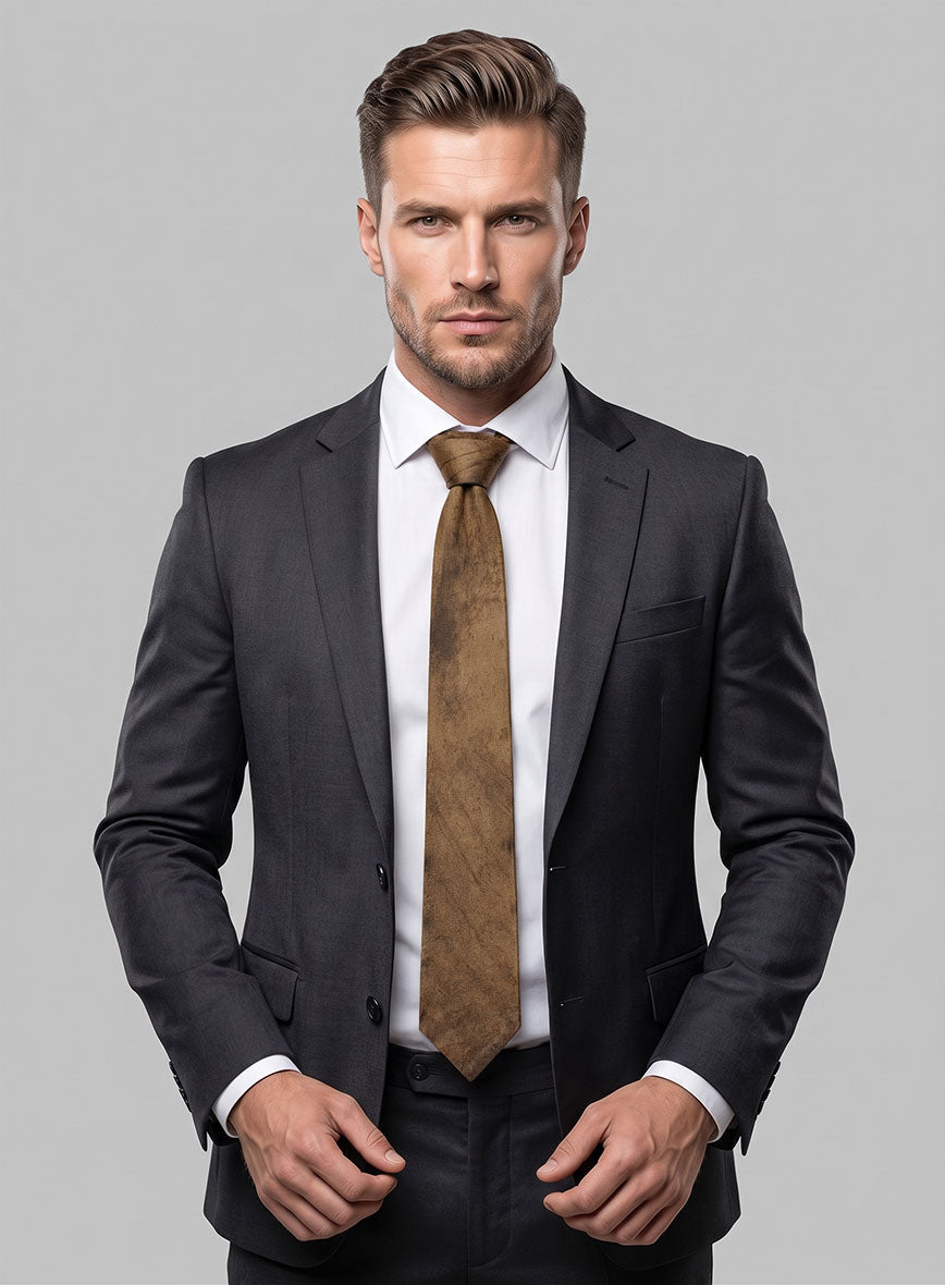 Soft Tan Brown Suede Leather Tie