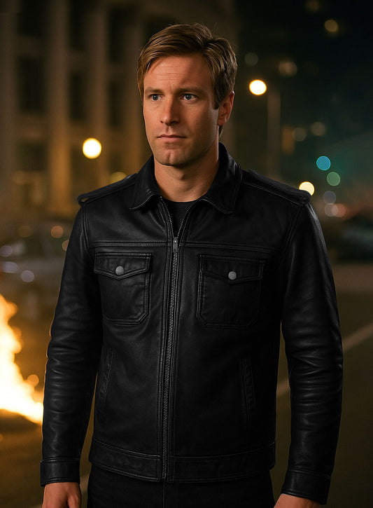Aaron Eckhart Leather Jacket #1