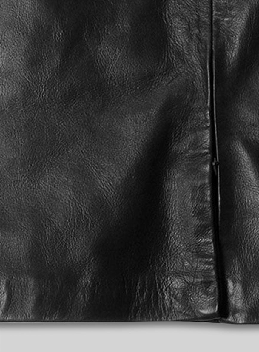 Adjustable Slit Leather Skirt