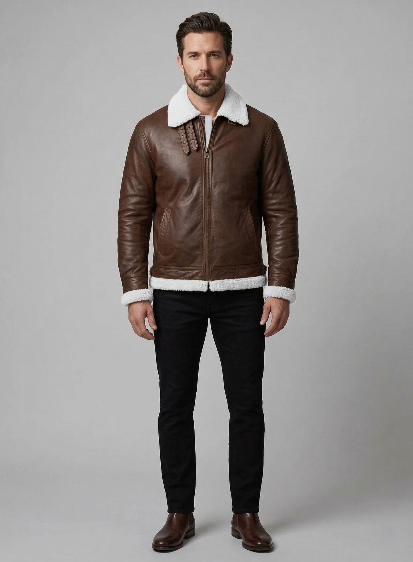 B3 Aviator Spanish Brown Leather Jacket
