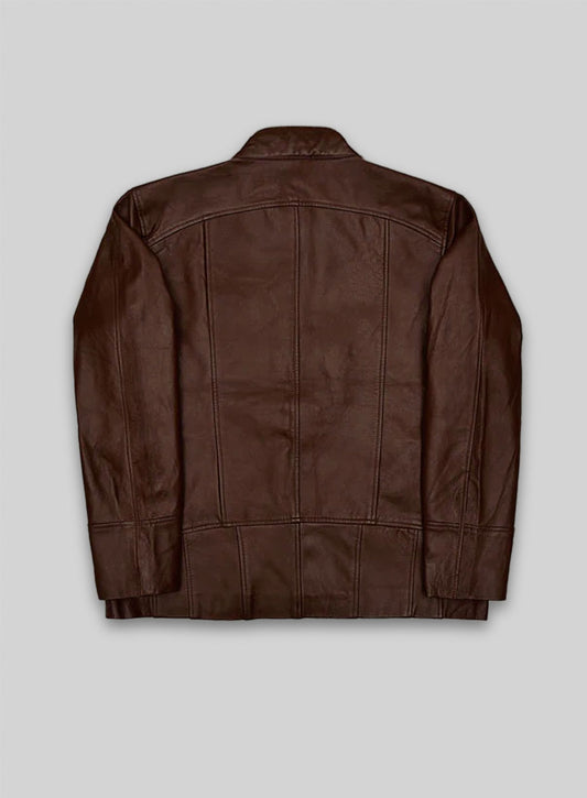 Bascilo Brown Leather Cycle Jacket #3 - 3XL