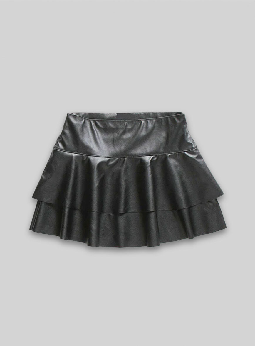 Baseball Flare Leather Skirt - # 482
