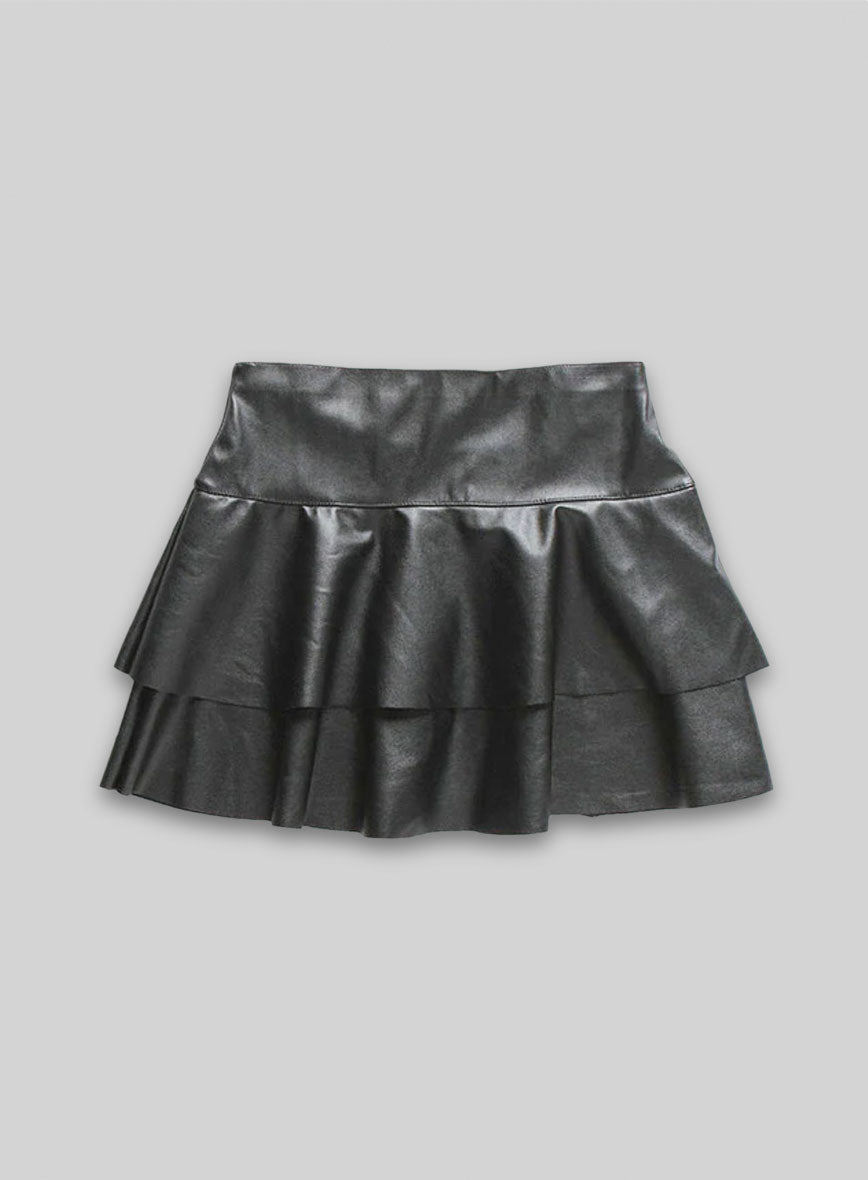 Baseball Flare Leather Skirt - # 482