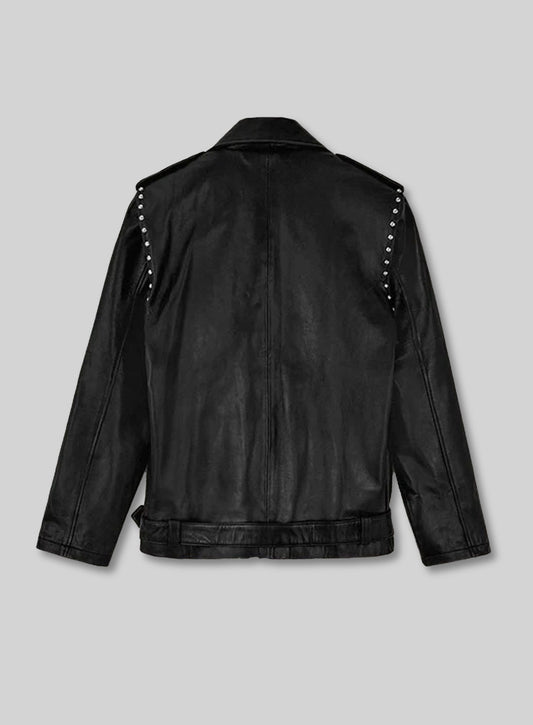 Basic Studded Leather Jacket