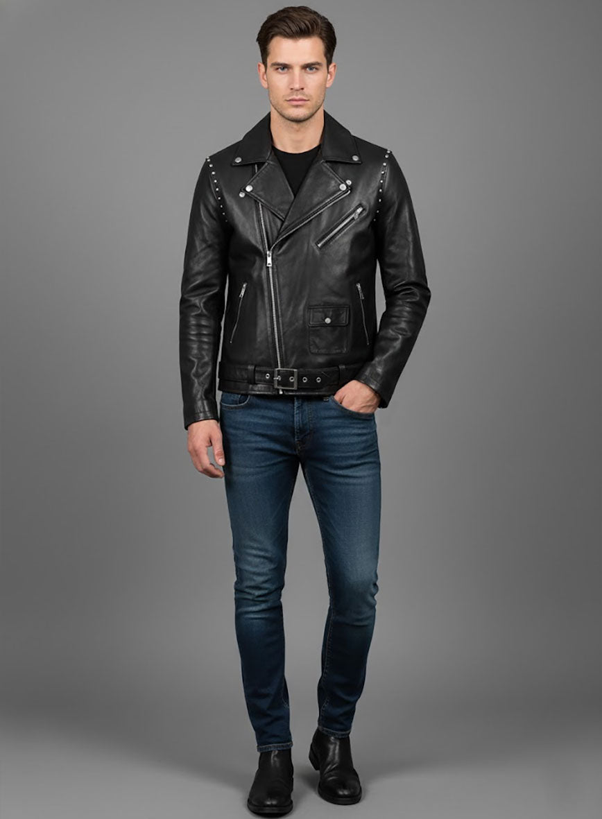 Basic Studded Leather Jacket