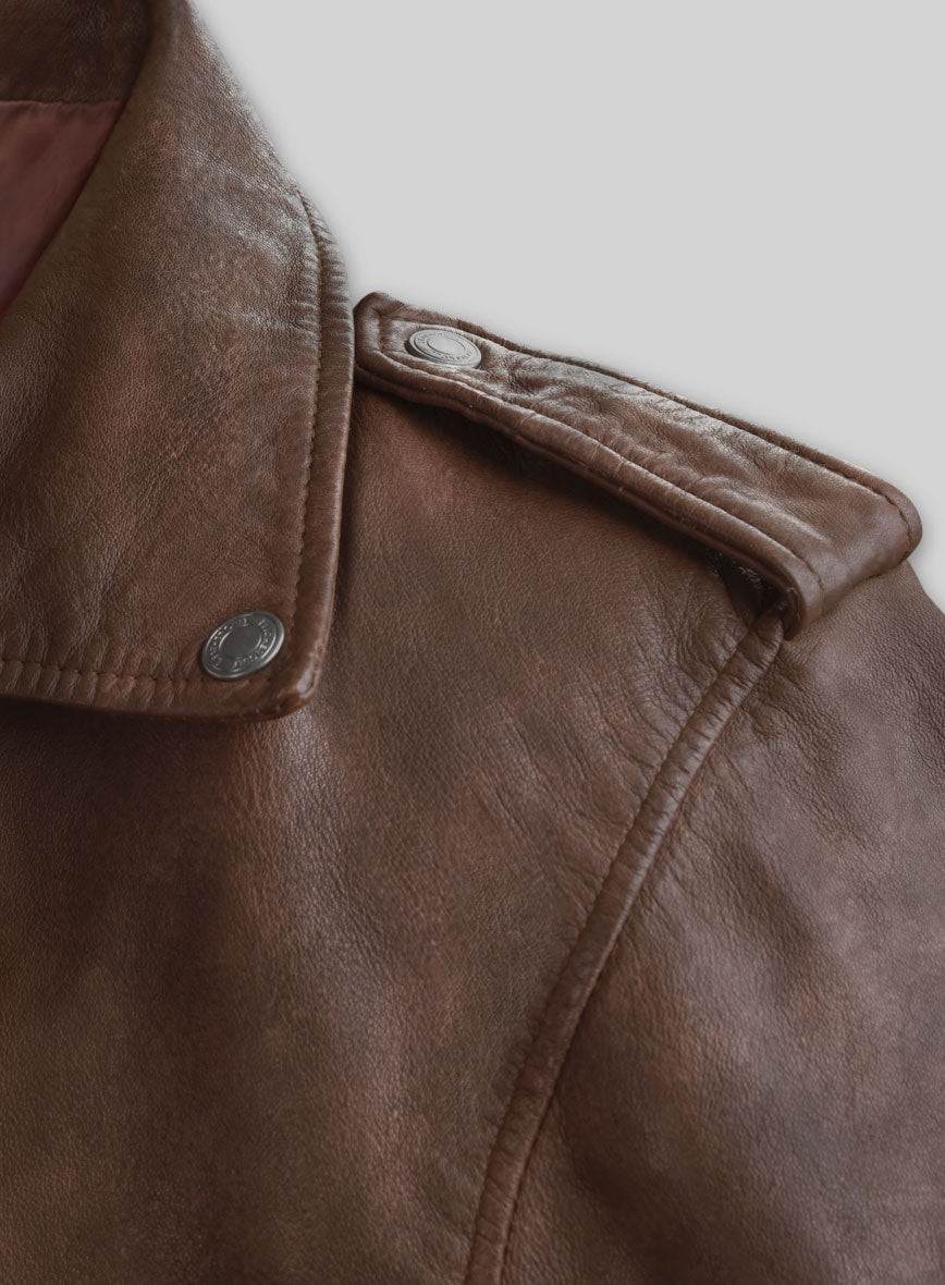 Beast Spanish Brown Biker Leather Jacket