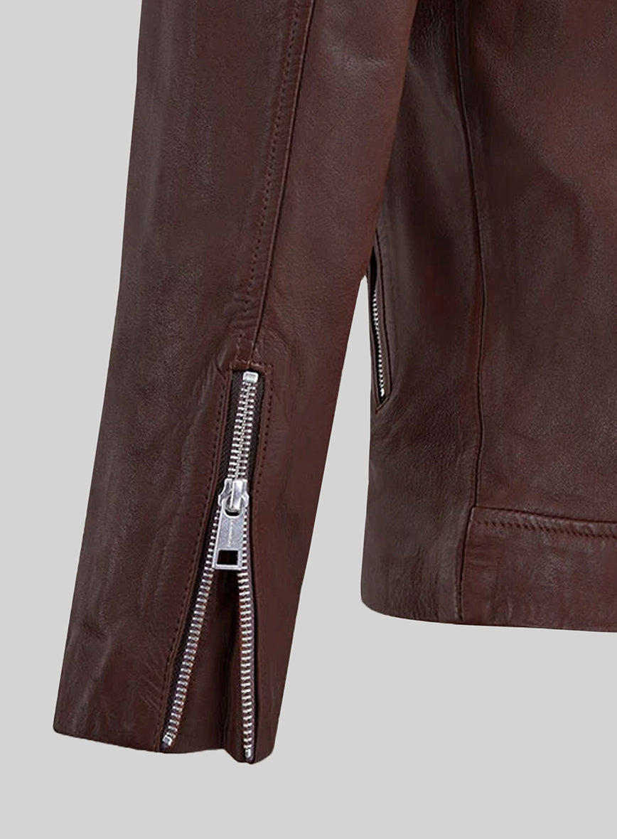 Beast Burgundy Biker Leather Jacket