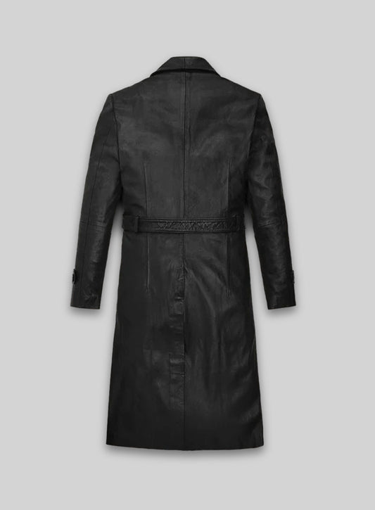 Beltaire Leather Long Coat