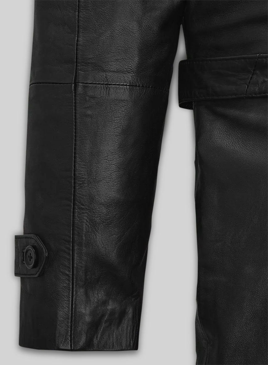 Beltaire Leather Long Coat