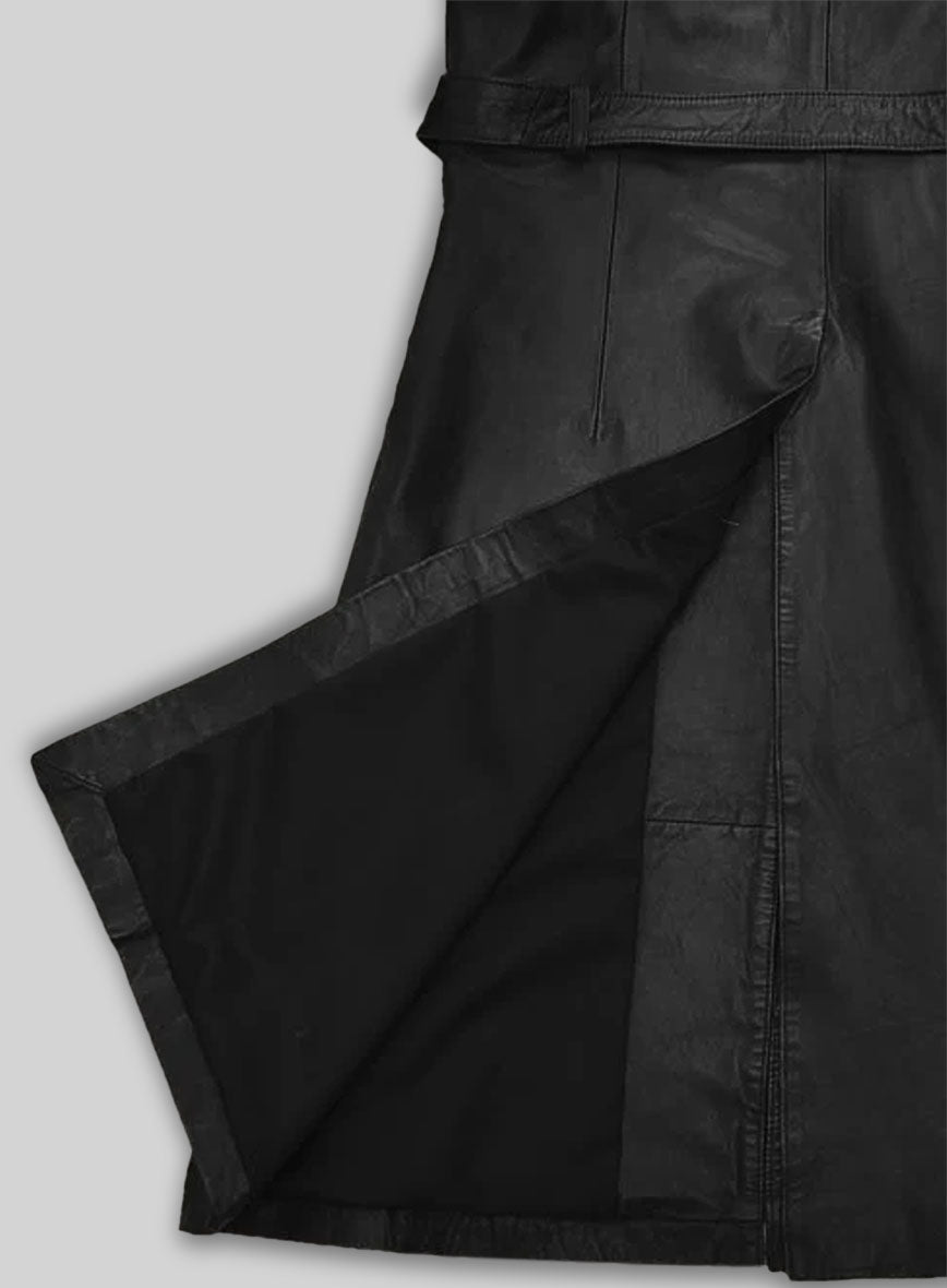 Beltaire Leather Long Coat