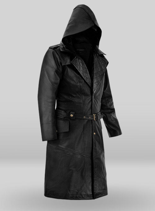 Black Assassin's Creed Jacob Frye Leather Long Coat - LeatherCult
