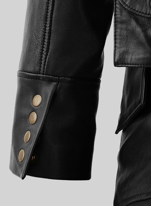 Black Assassin's Creed Jacob Frye Leather Long Coat - LeatherCult