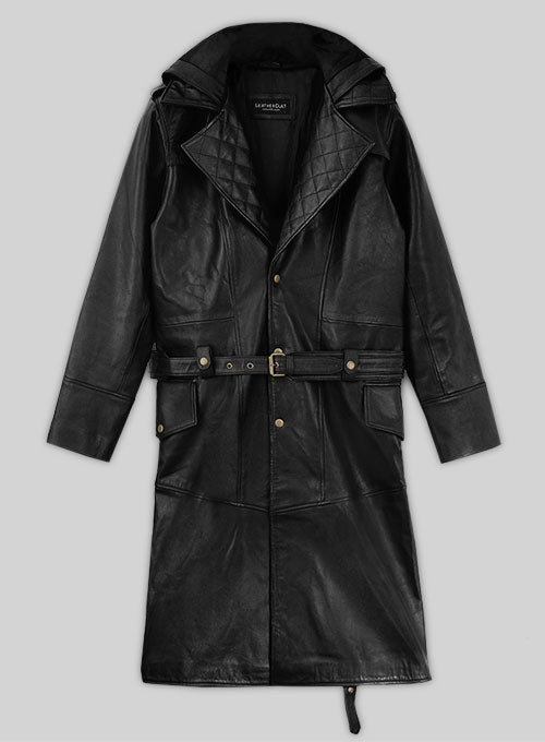 Black Assassin's Creed Jacob Frye Leather Long Coat - LeatherCult
