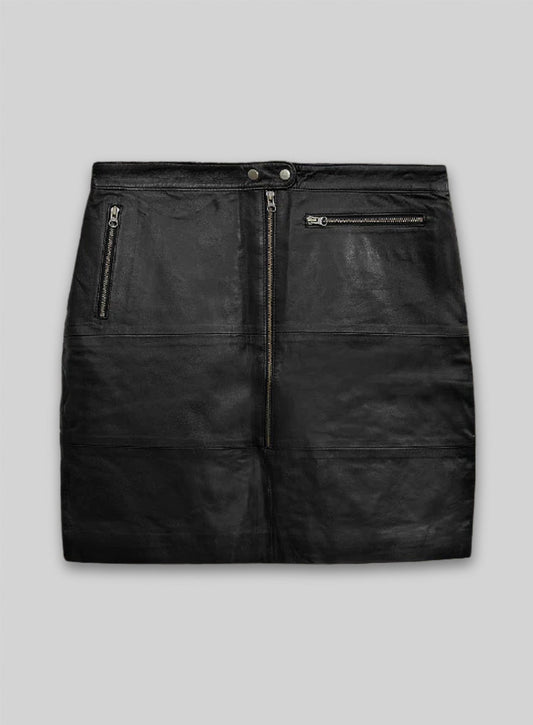 Black Claremont Leather Skirt - # 417 - XL Regular