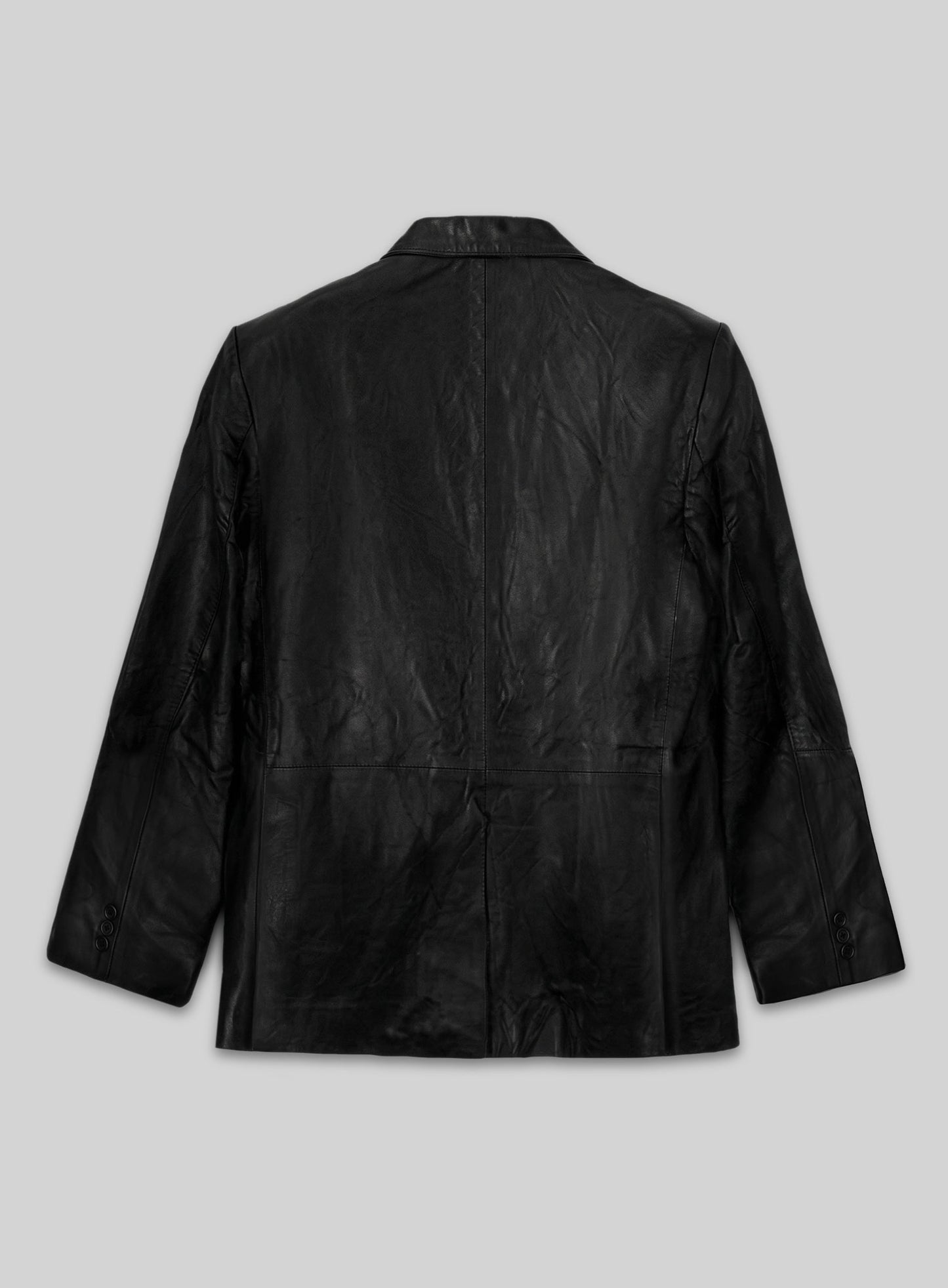 Black Leather Blazer - 42