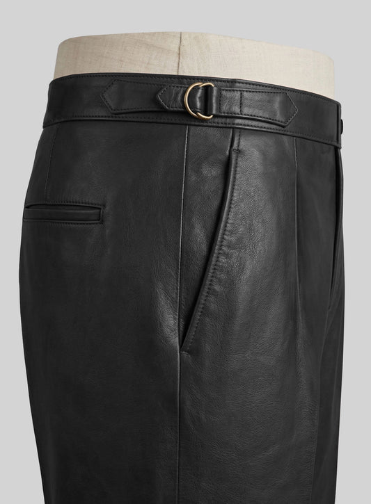 Black Leather Gurkha Pant