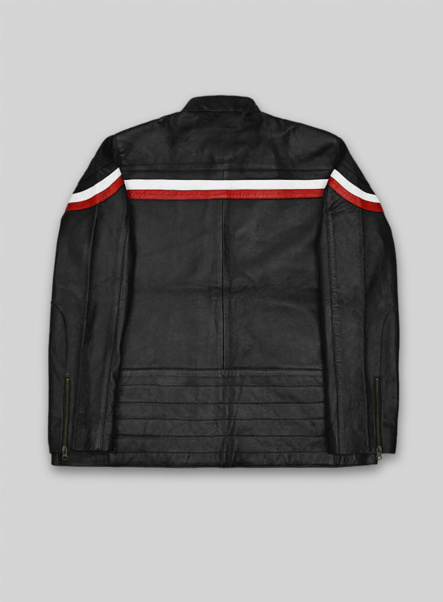 Black Leather Jacket #882 - 3XL