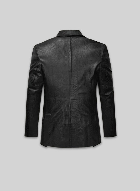 Black Python Catwalk Leather Blazer # 2