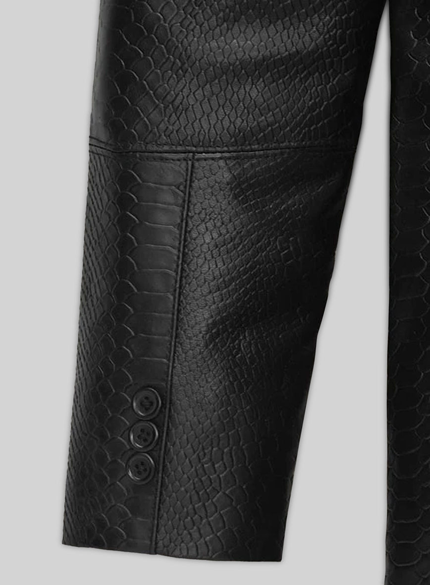 Black Python Catwalk Leather Blazer # 2