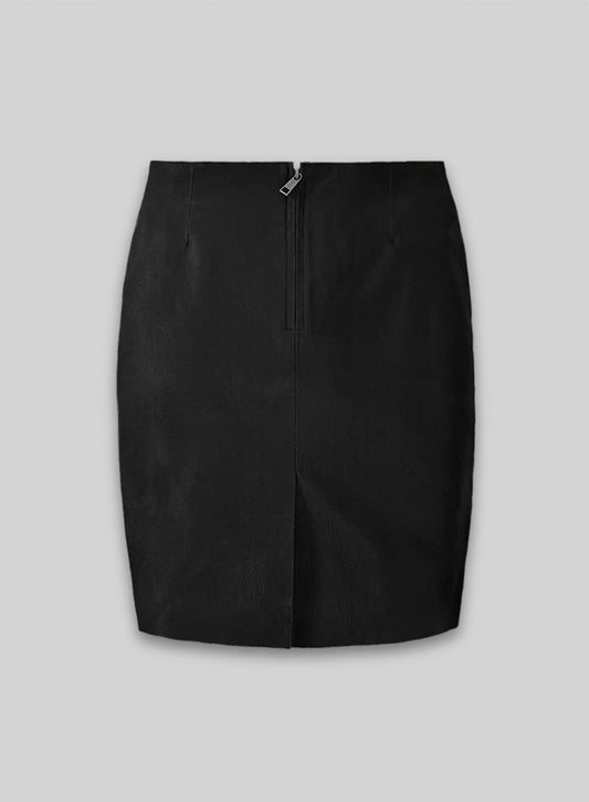 Black Stretch Amanda Holden Leather Skirt