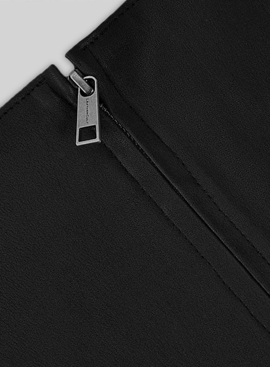 Black Stretch Amanda Holden Leather Skirt