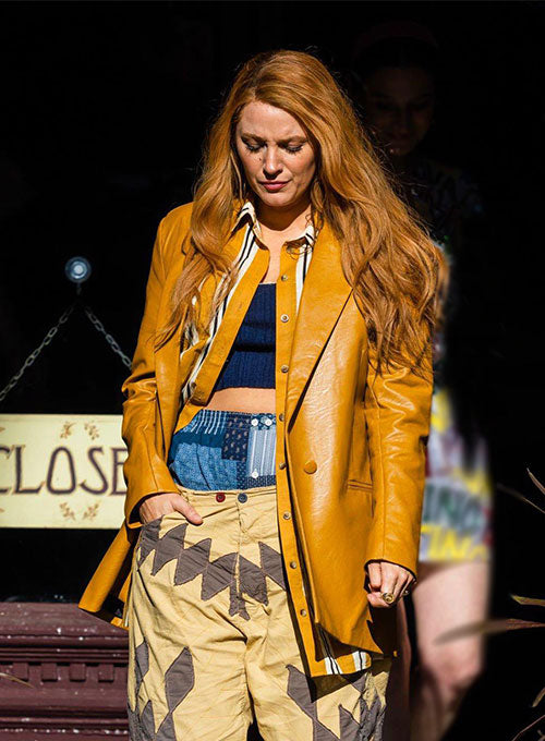 Blake Lively It Ends With Us Leather Trench Coat - LeatherCult