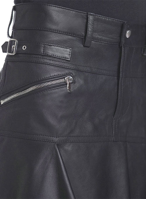 Blitz Flare Leather Skirt - # 486 - LeatherCult