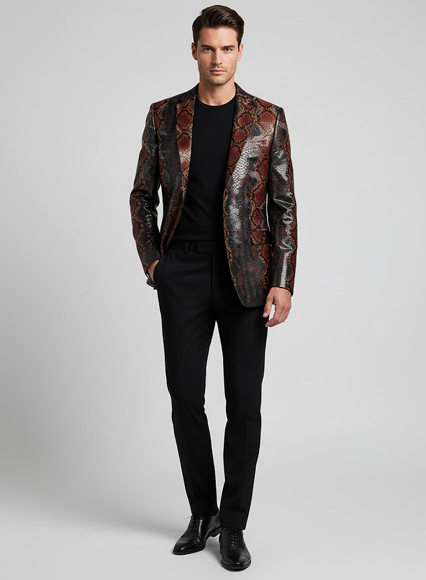 Bold Knight Python Leather Blazer