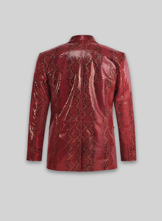 Bold Red Python Floyd Mayweather Leather Blazer