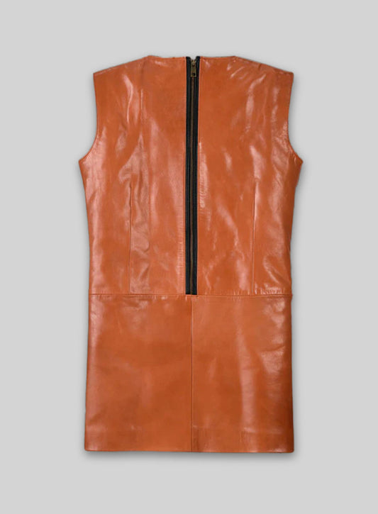 Shiny Old Tan Bonfire Leather Dress - # 752
