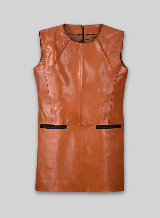 Shiny Old Tan Bonfire Leather Dress - # 752