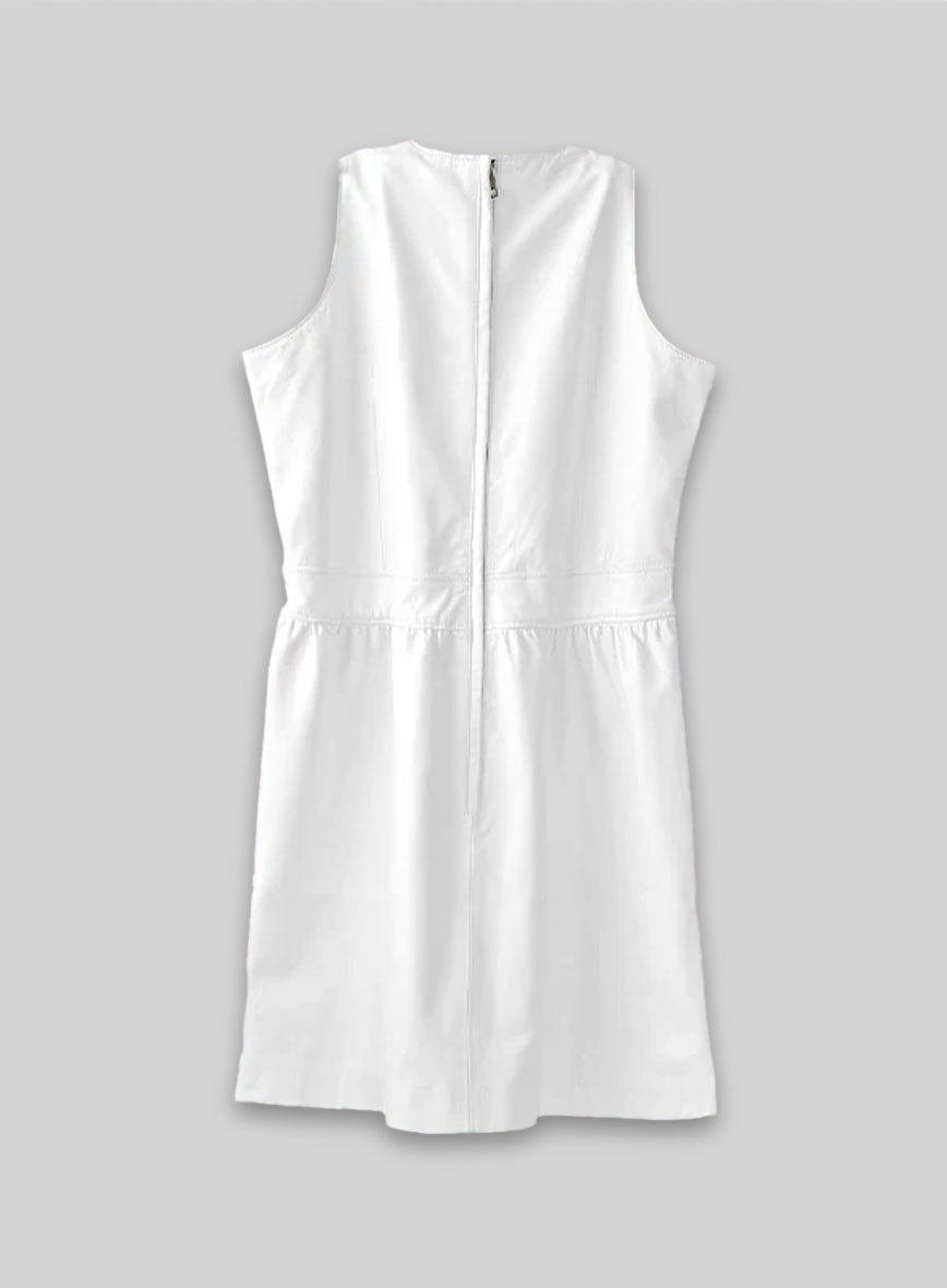 White Bowie Leather Dress - # 753