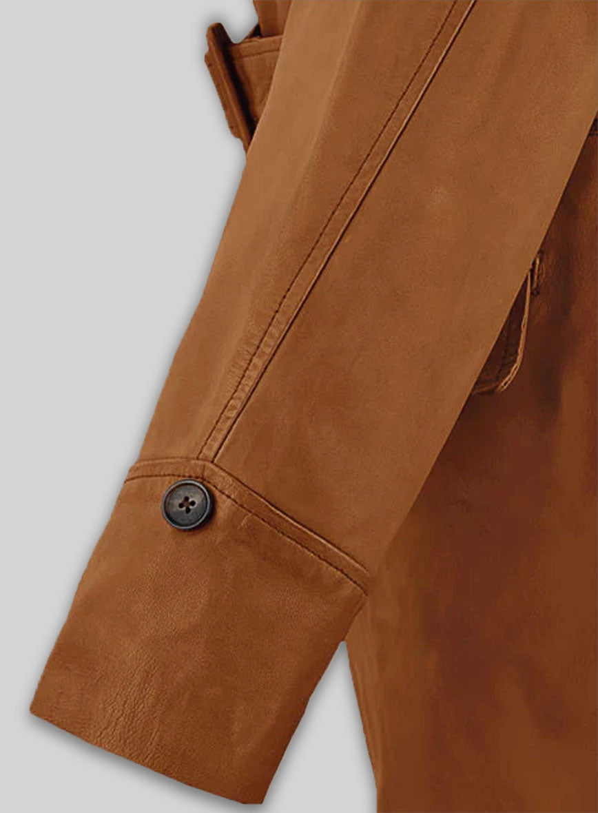 Brown Brad Pitt Legends of the Fall Leather Trench Coat