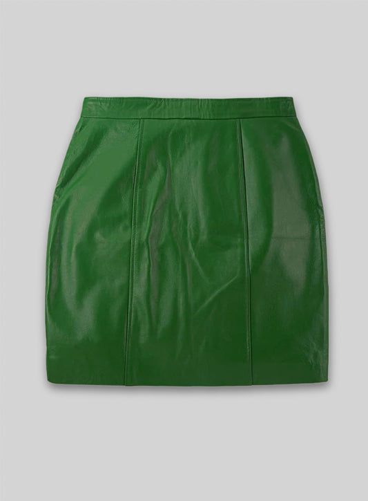 Brazil Green Button-Up Leather Skirt - # 121