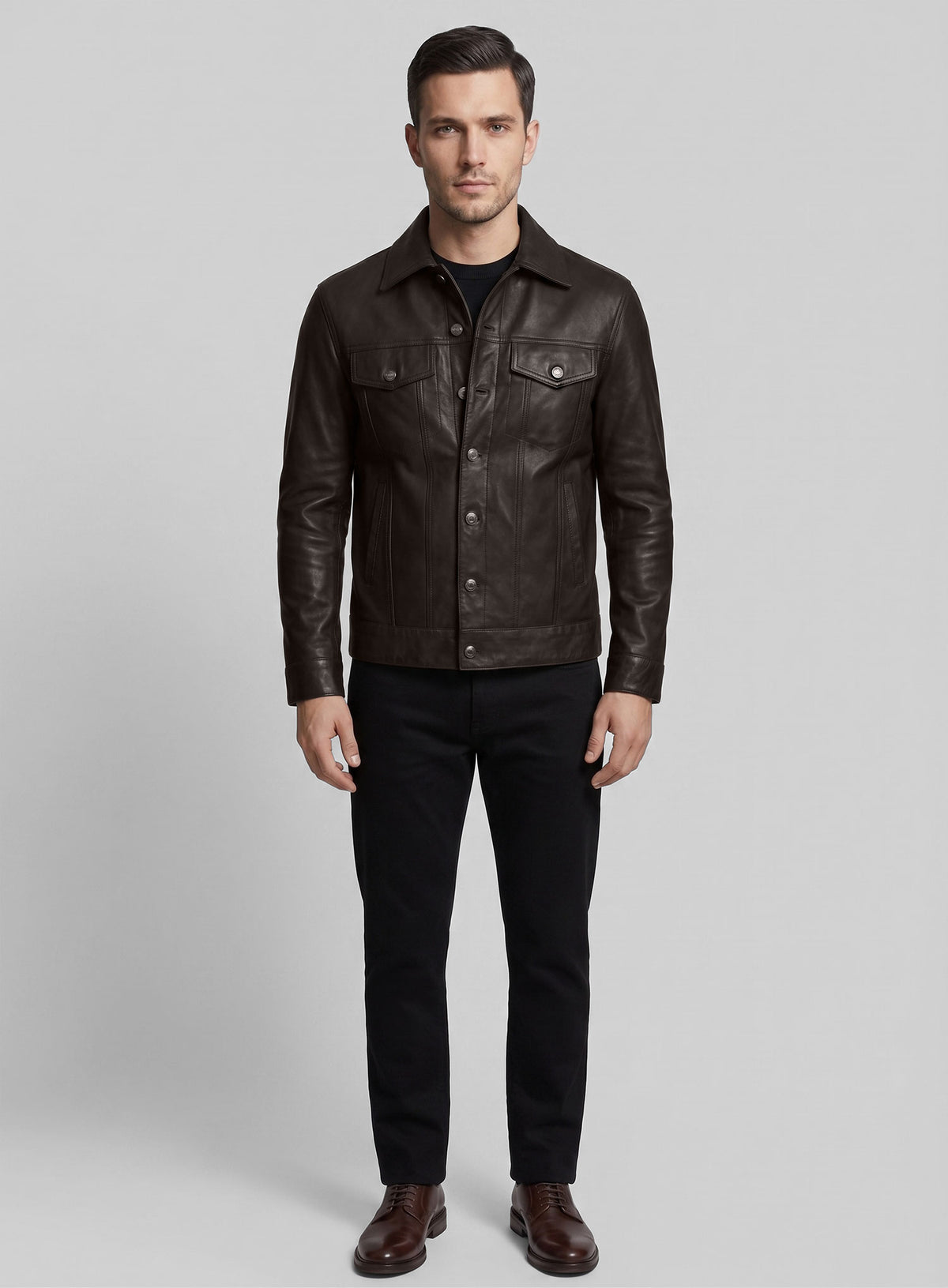 Brown Jeff Goldblum Leather Jacket #1
