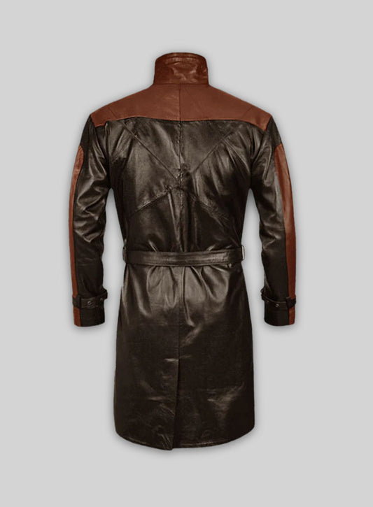 Brown Aiden Pearce Watch Dog Leather Trench Coat