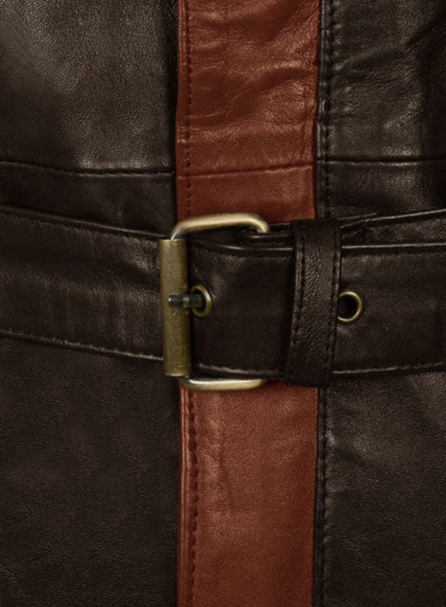 Brown Aiden Pearce Watch Dog Leather Trench Coat