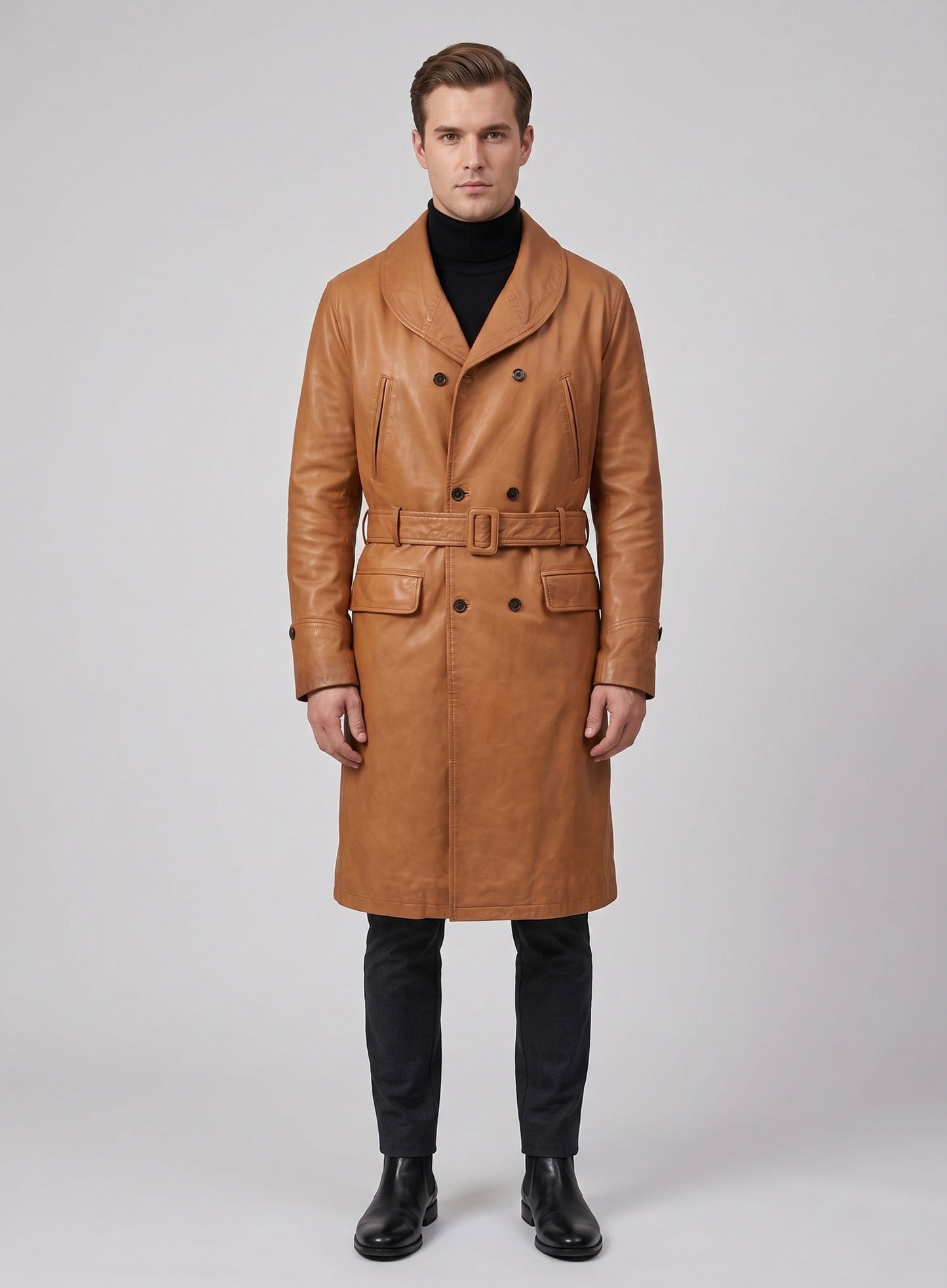 Brown Brad Pitt Legends of the Fall Leather Trench Coat