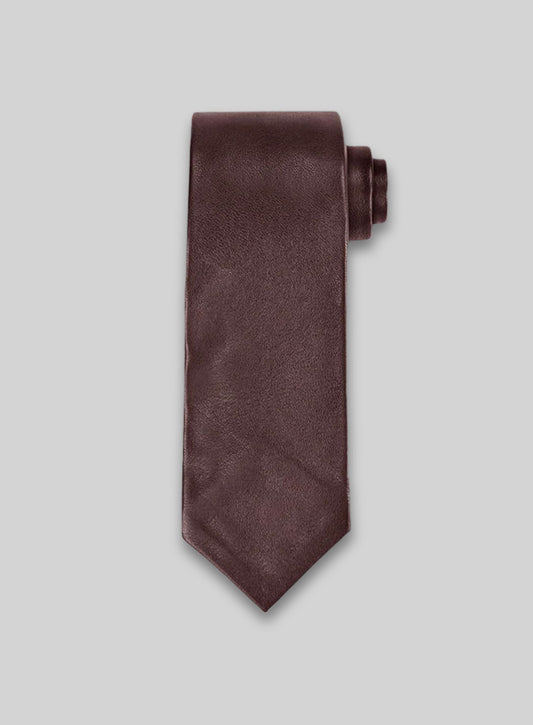 Burgundy Leather Tie