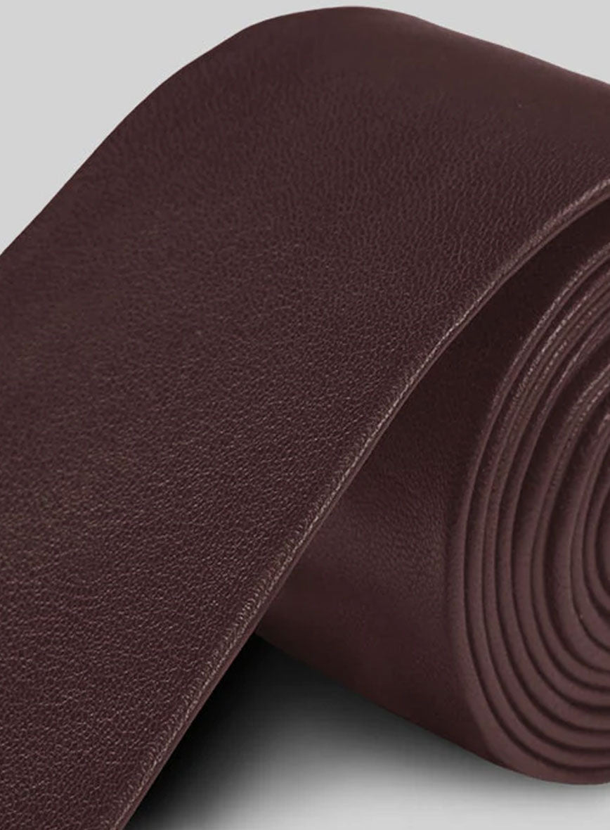 Burgundy Leather Tie