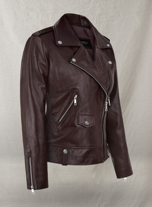 Burgundy Meghan Markle Leather Jacket - LeatherCult