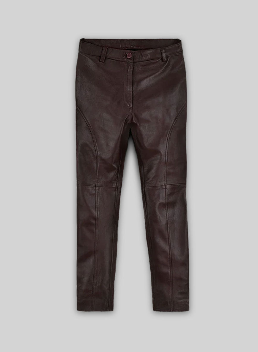 Burgundy Phoenix Leather Pants